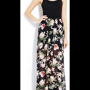 Forever 21 Floral Maxi Dress Combo Medium Black